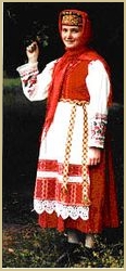 Костюм праздничный женскийbrВологодская область,brТарногский районbrКонец XIX века
